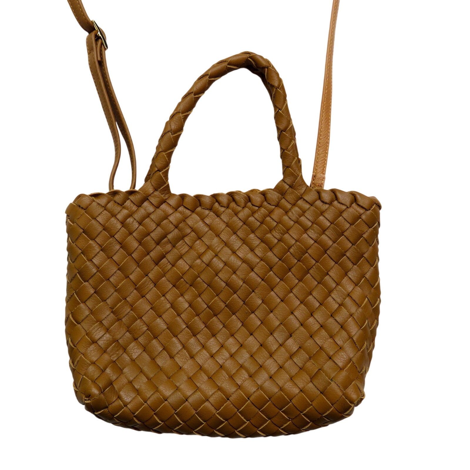 Milaner Italia Micro Elena Woven Handbag Nappa Leather Brown Woven Shoulder Bag — image 7 of 8